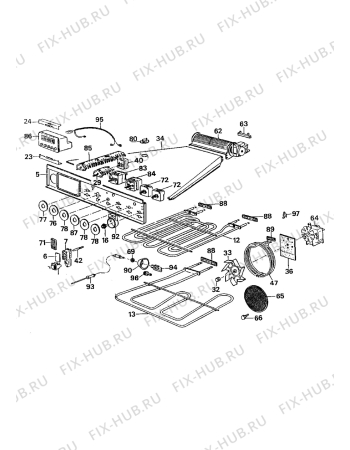 Взрыв-схема плиты (духовки) Electrolux CO1165B1 - Схема узла Oven equipment